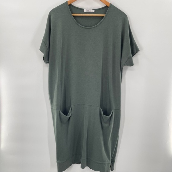 MASAI Dresses & Skirts - Masai Balsam Green Relaxed Fit Lagenlook Midi Dress Boxy Minimal Boho Size Med